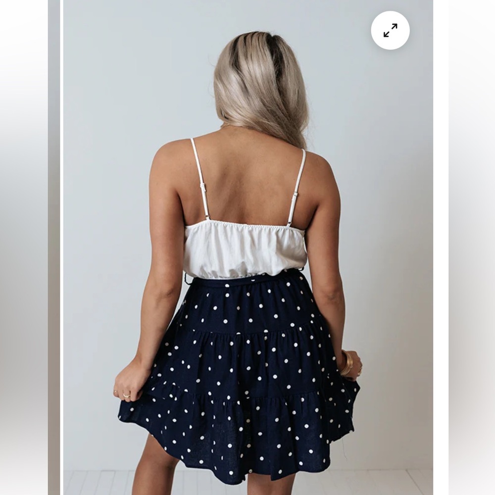 IMPRESSIONS Navy polka dot dress - Picture 3 of 6